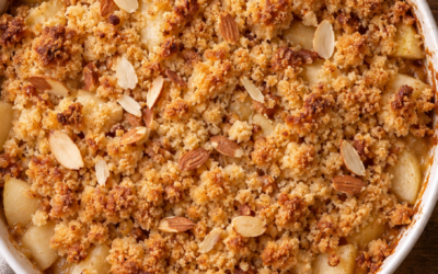 Crumble pomme poire amande